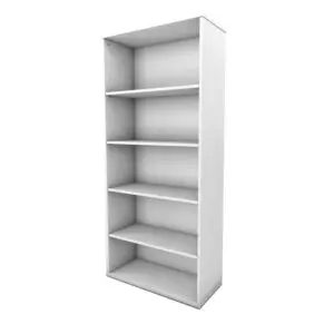 1800 white open bookcase 1