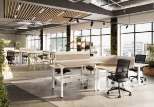 hawk volt height back to back sit stand desk